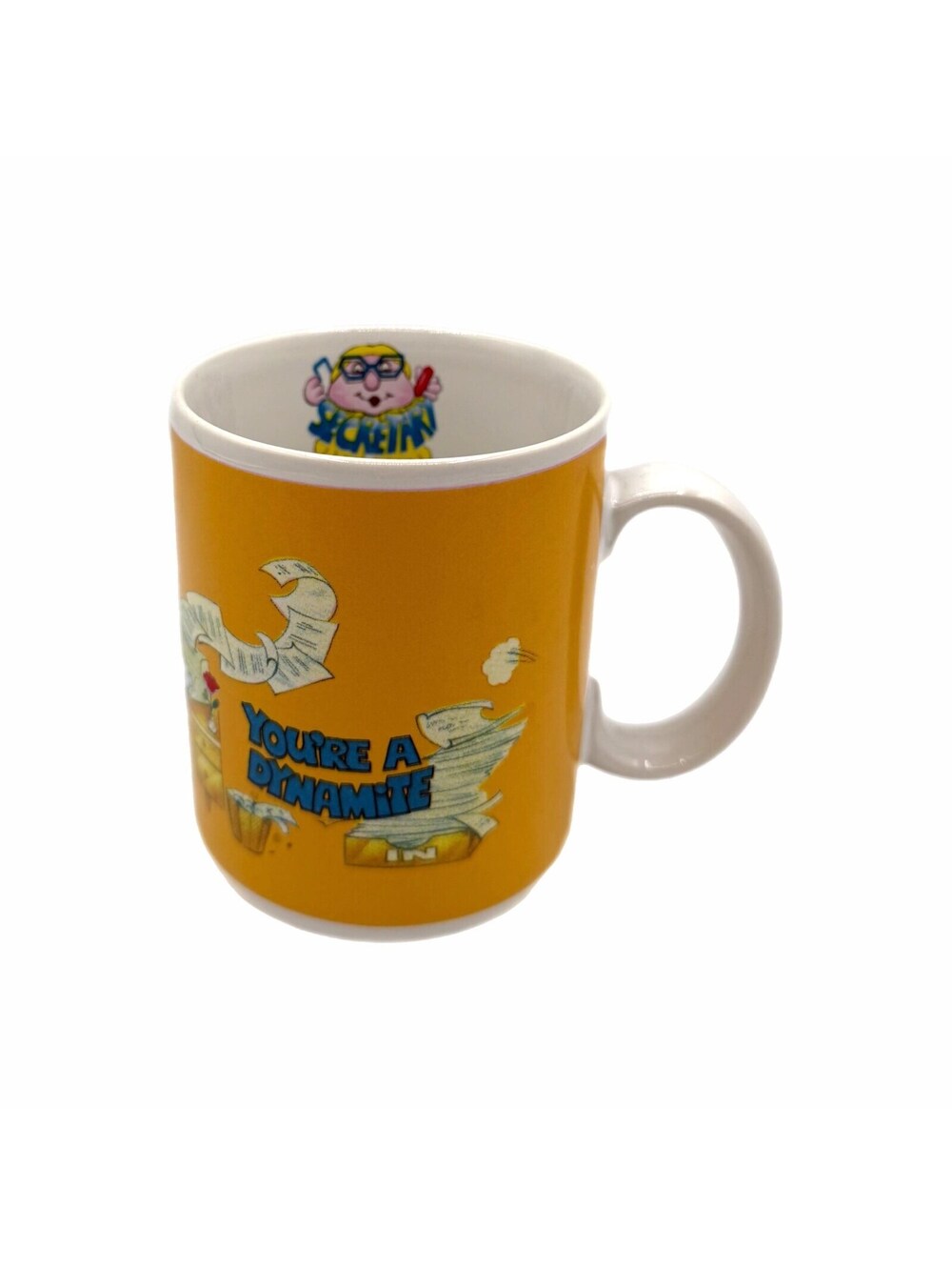 Vintage 1986 Enesco “You’re a Dynamite Secretary” Yellow Coffee Mug - Gift
